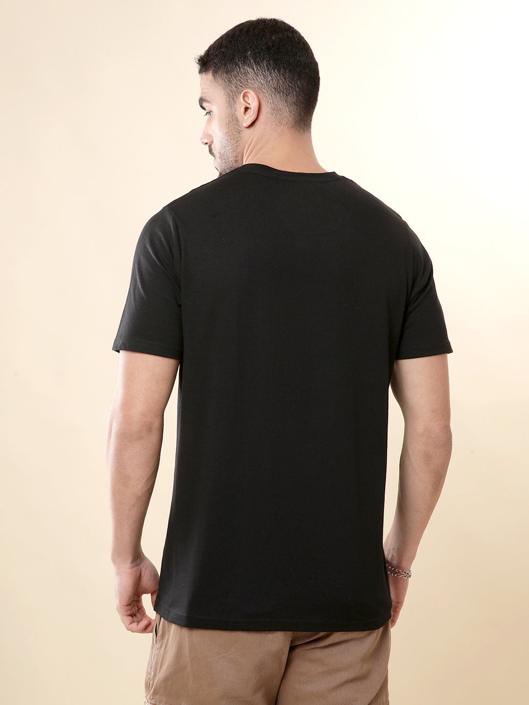 Black Crew Neck Cotton T-Shirt