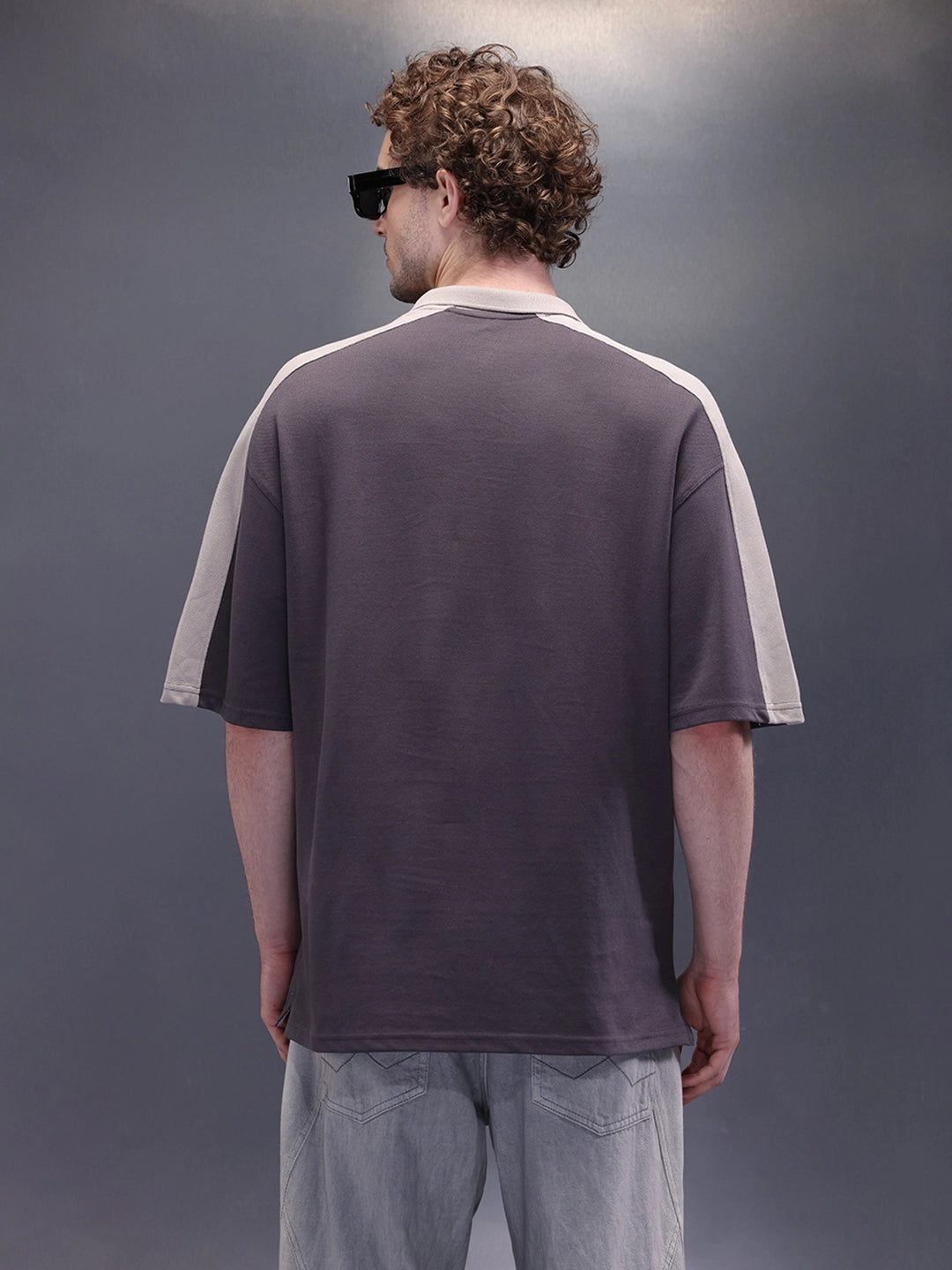Retro Look Jhonny Collar Polo With Hd Print | Charcoal