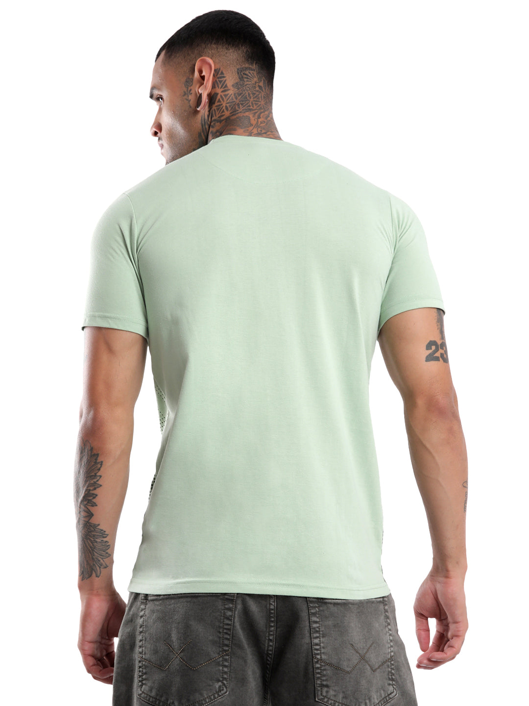 Classic Green Gradient Printed T-Shirt