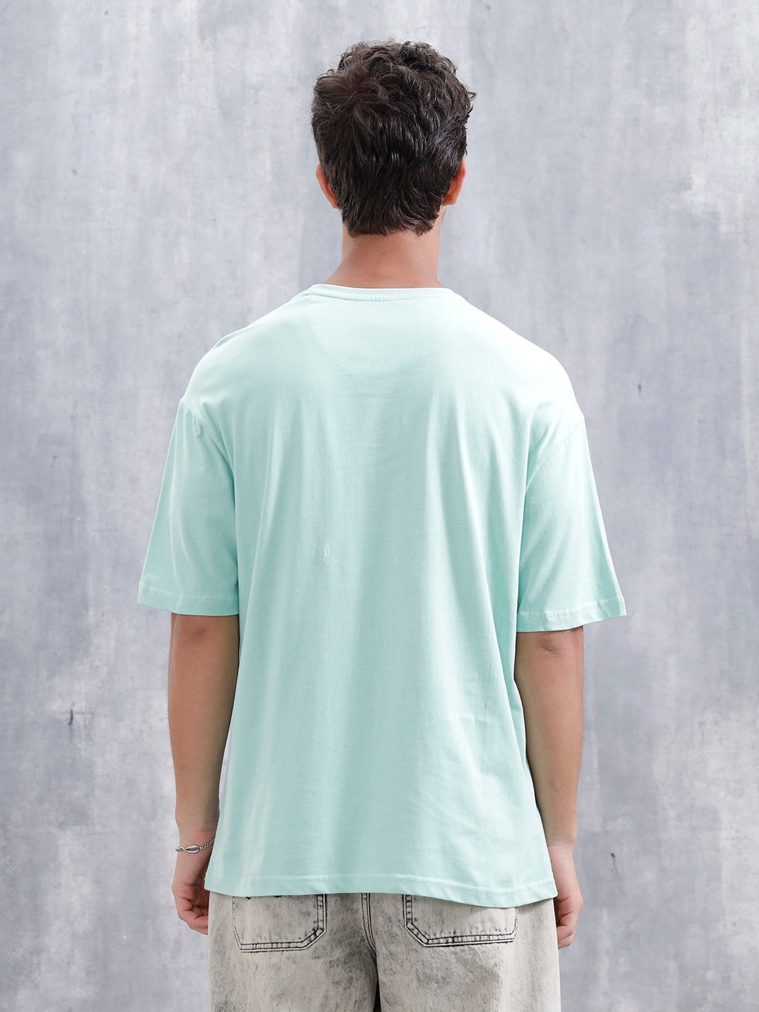 Casual Men’s Oversized Fit T-Shirt Featuring Popeye | Light Green