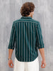 Open Dobby Stripe Shirt In Regular Fit  |  Dark Green