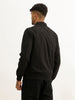 Solid Regular Fit Zipper Jacket | Black