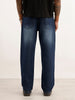Loose Fit Faded Denim Jeans | Blue