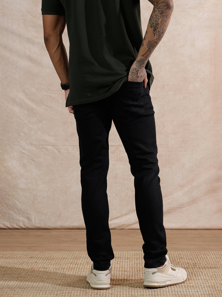 Solid Slim Fit Jeans | Black