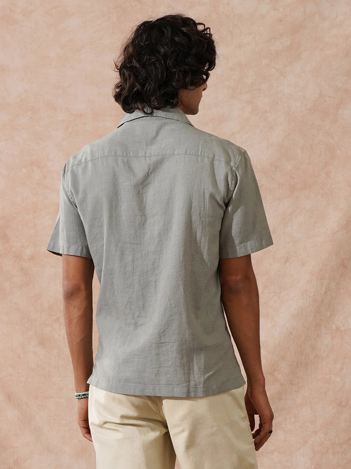 Double Pocket Resort Collar Shirt | Light Green