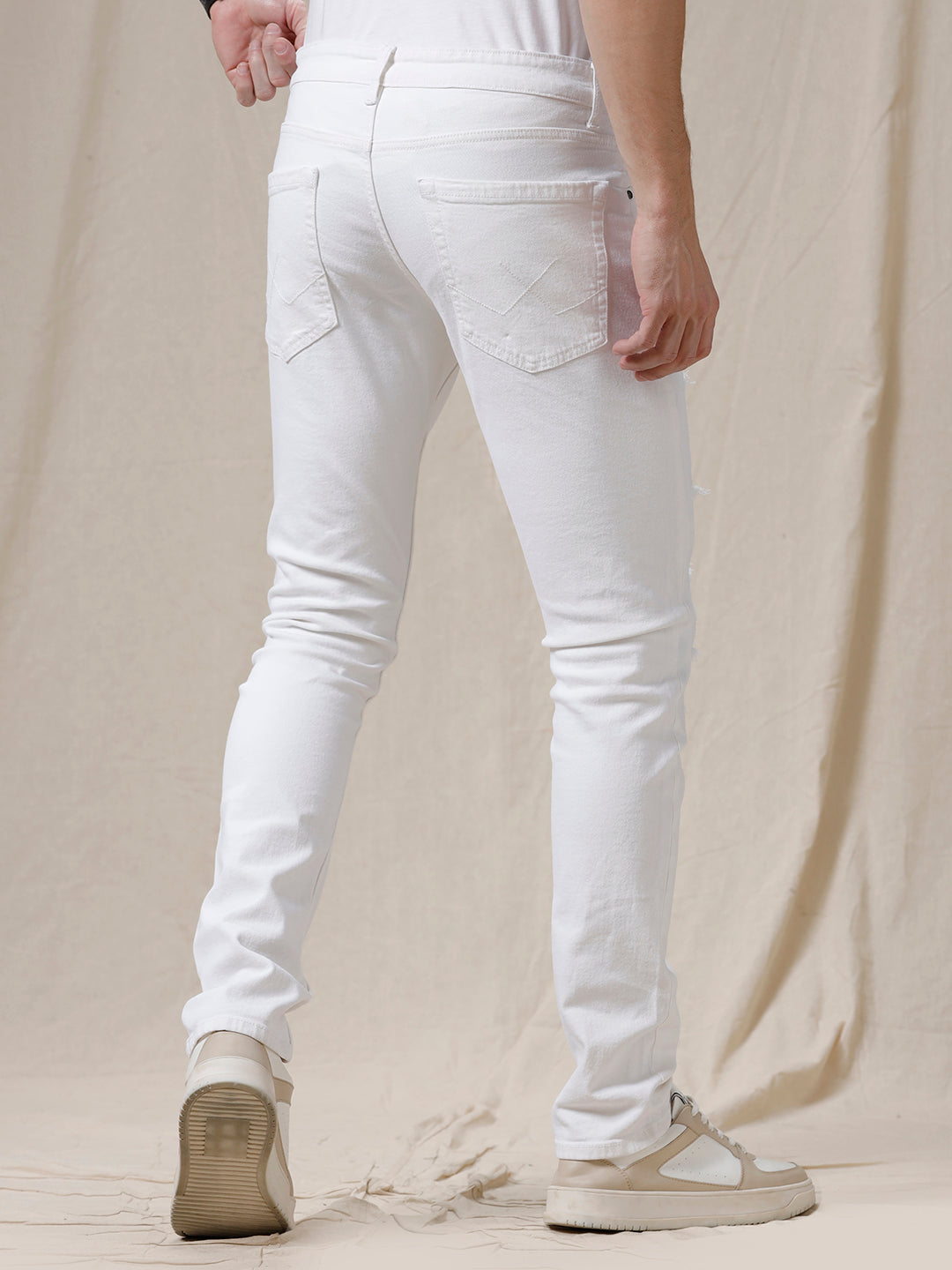 Ripped White Denim Jeans