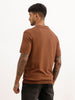 Solid Slim Fit Flatknit Polo T-Shirt | Brown | WPT02HSSL1252S