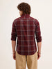 Slim Fit Checkered Shirt | Maroon