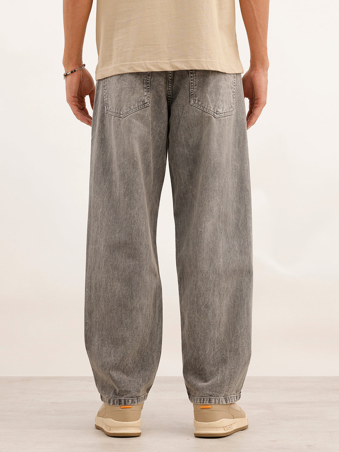 Loose Fit Faded Denim Jeans | Grey