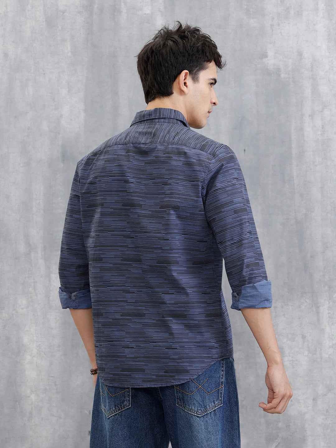 Striped AOP Shirt | Blue