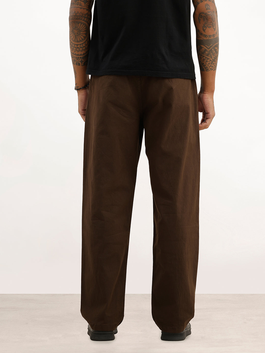 Solid Loose Fit Trouser | Brown