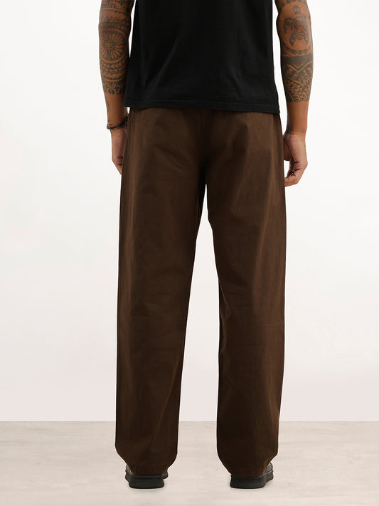 Solid Loose Fit Trouser | Brown