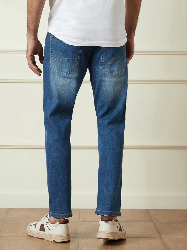 Heavy Fade Slim Tapered Jeans | Blue