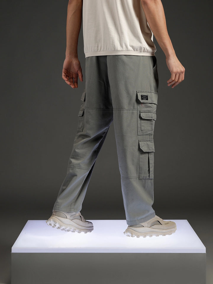 Men's casual loose fit cargo pocket trousers | Grey