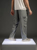Men's casual loose fit cargo pocket trousers | Grey