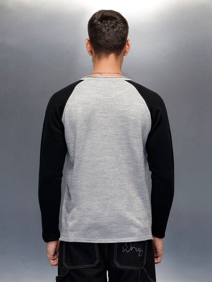Men’s Textured Colorblock Pullover  | Grey