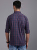 Checked Cotton Navy Blue Shirt