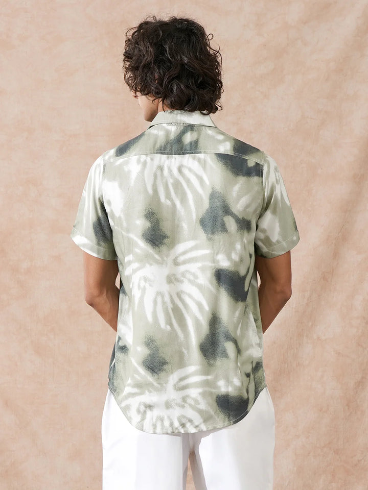Fluid Viscose AOP Shirt | Green