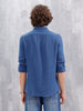 Indigo Double Cloth Slim Fit Shirt In Medium Wash | Blue