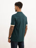 Regular Fit Contrast Sleeve Polo T-Shirt | Teal