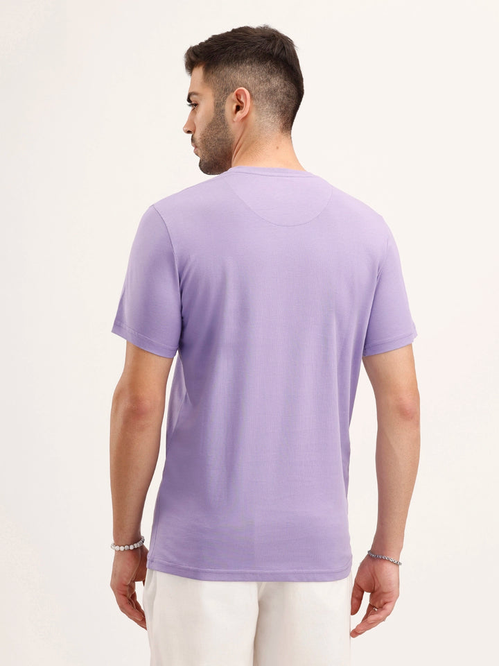 Slim Fit Embroidered T-Shirt | Lavender