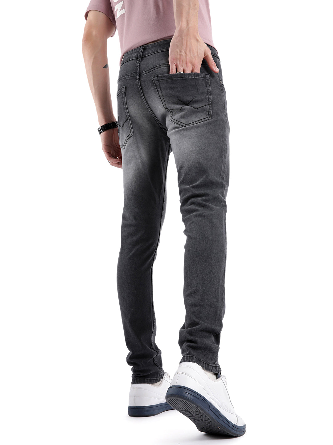 Dark Grey Dobby Jeans