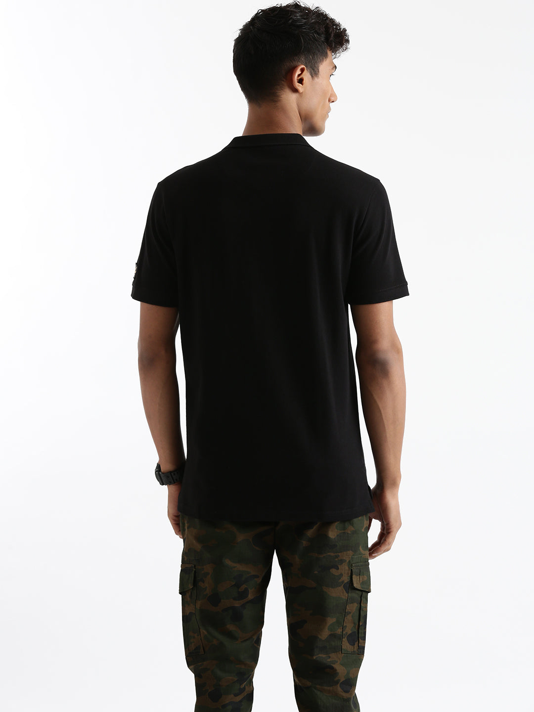 Indian Infantry By A47 Black Polo T-Shirt