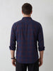 Slim Fit Checkered Shirt | Navy Blue
