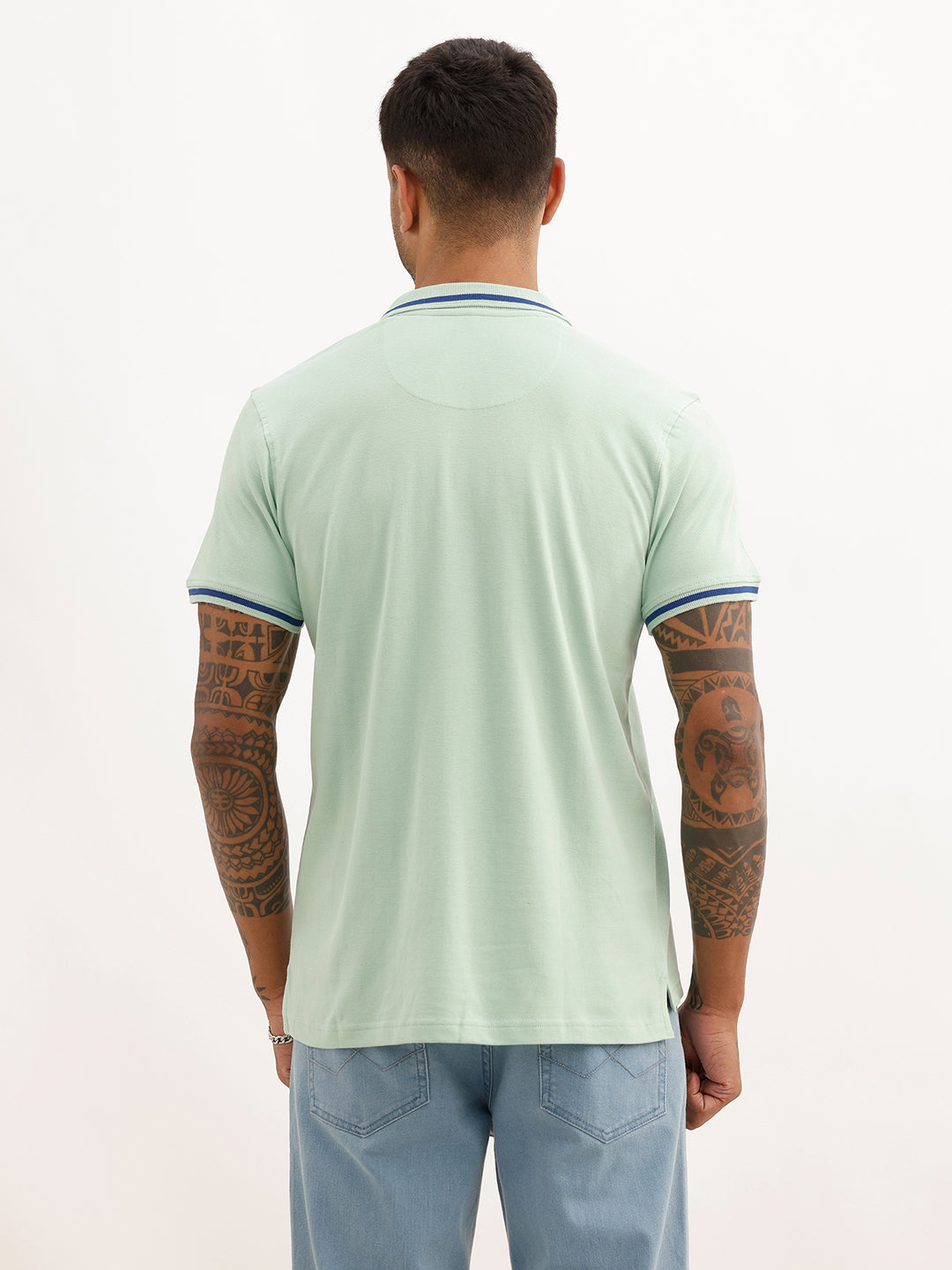 Classic Tipping Collar Polo T-Shirt | Green | WWTS253F