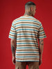 Beige Stripes Crew Neck T-Shirt