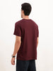 Slim Fit Quirky Emroidered Patch Detail T-Shirt | Wine
