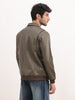 Solid Regular Fit Zipper Jacket | Olive
