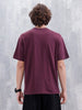 Casual Men Oversized Fit Tee With Graphic | Maroon