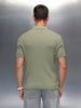 Textured Knit slim fit Polo T-shirt | Olive