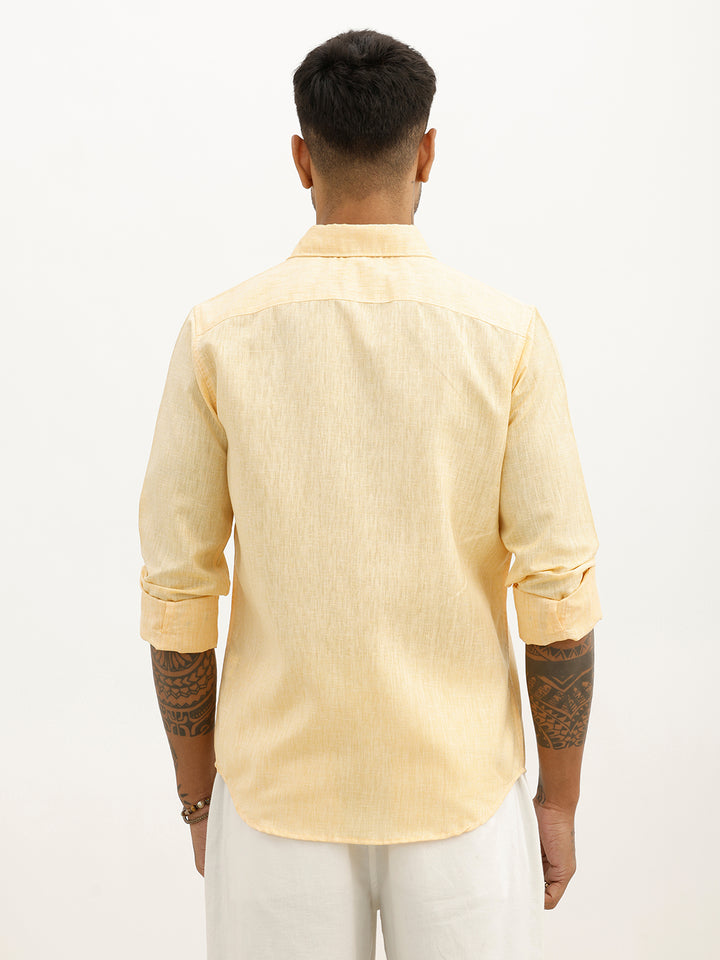 Classic Regular Fit Full Sleeve Shirt | Yellow