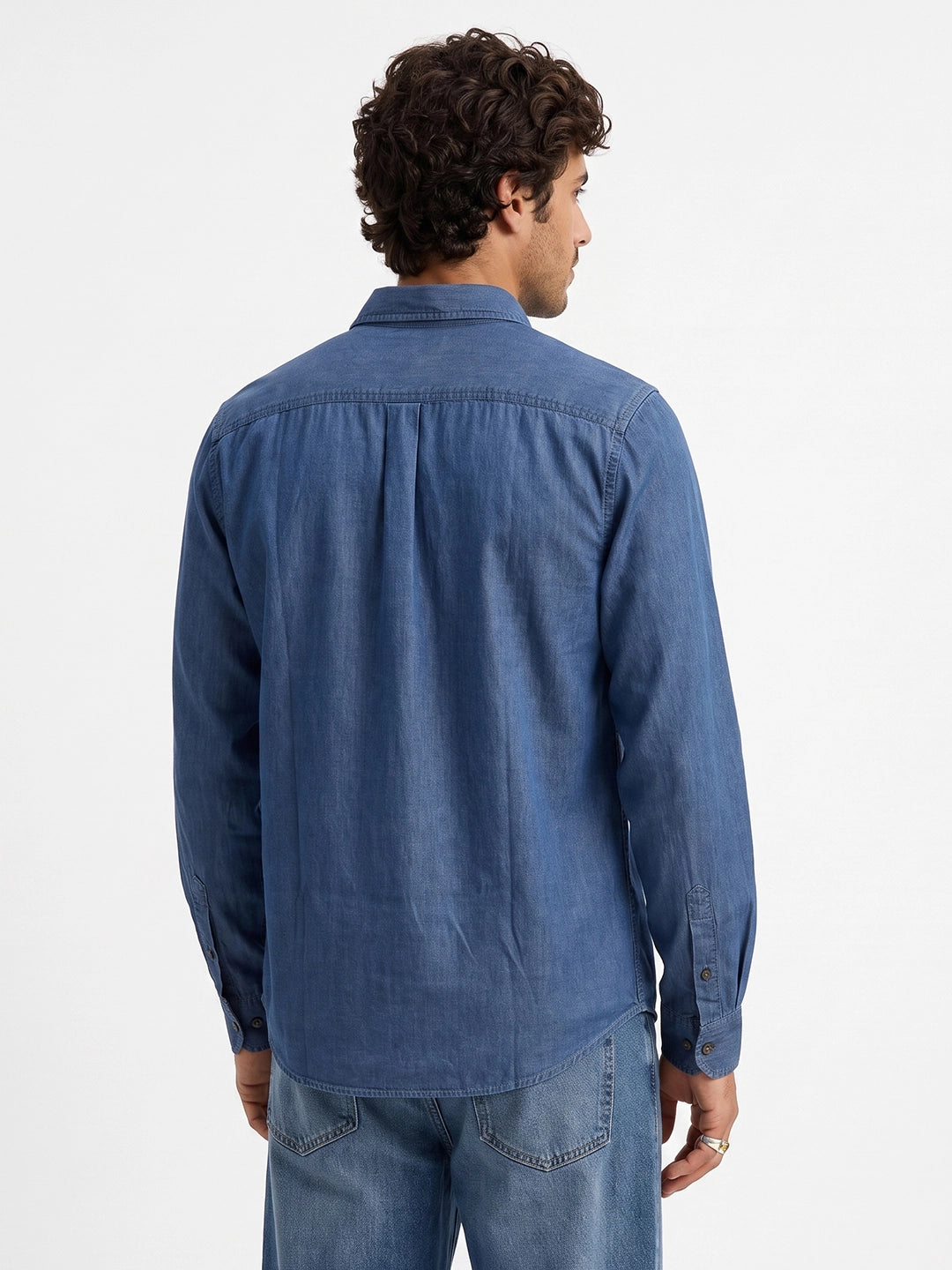 Classic Solid Double Pocket Shirt | Blue