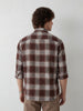 Comfort Fit Checkered Shirt | Brown
