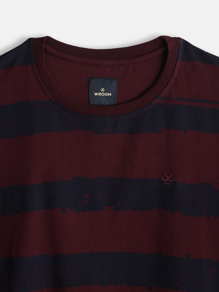 Casual Stripes Slim Fit T-Shirt | Red