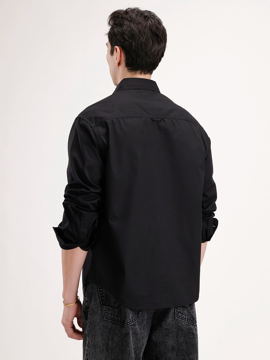 Comfort Fit Double Pocket Shirt | Black