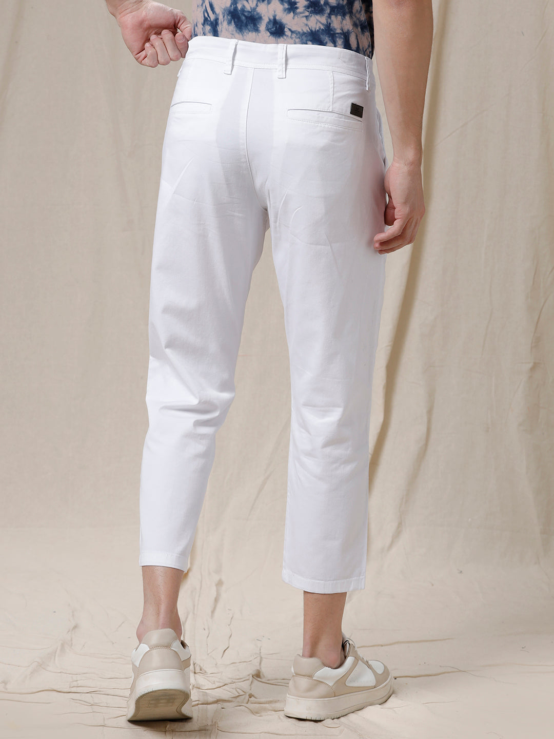 Cropped White Trousers