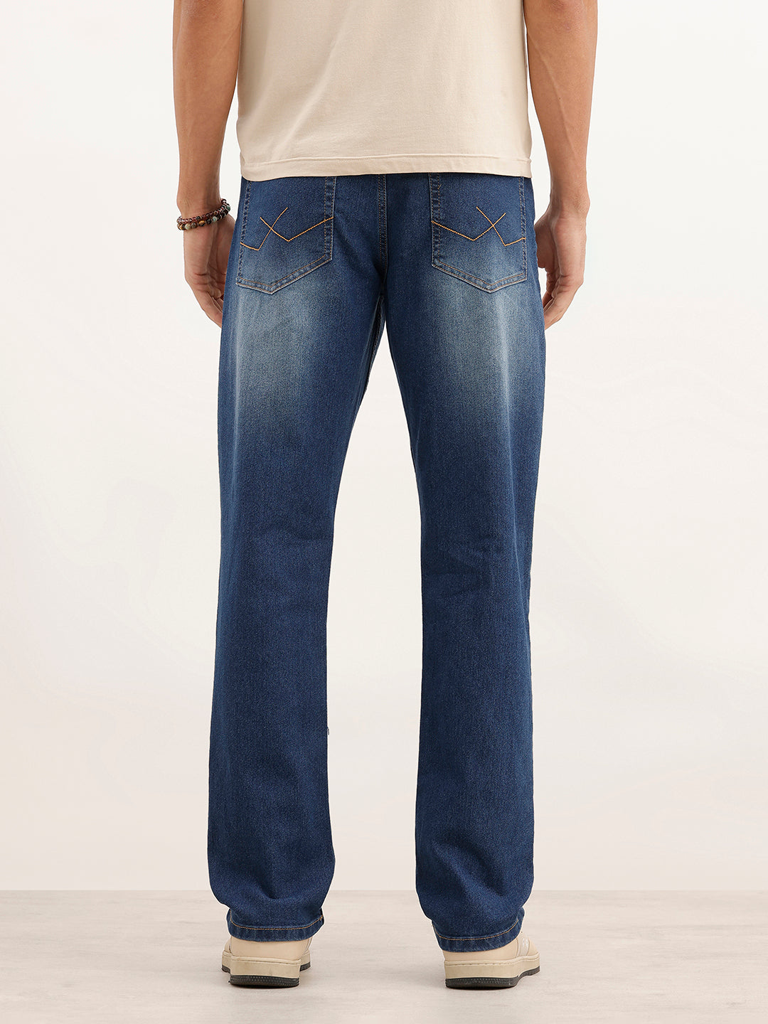 Faded Regular Fit Denim Jeans | Blue