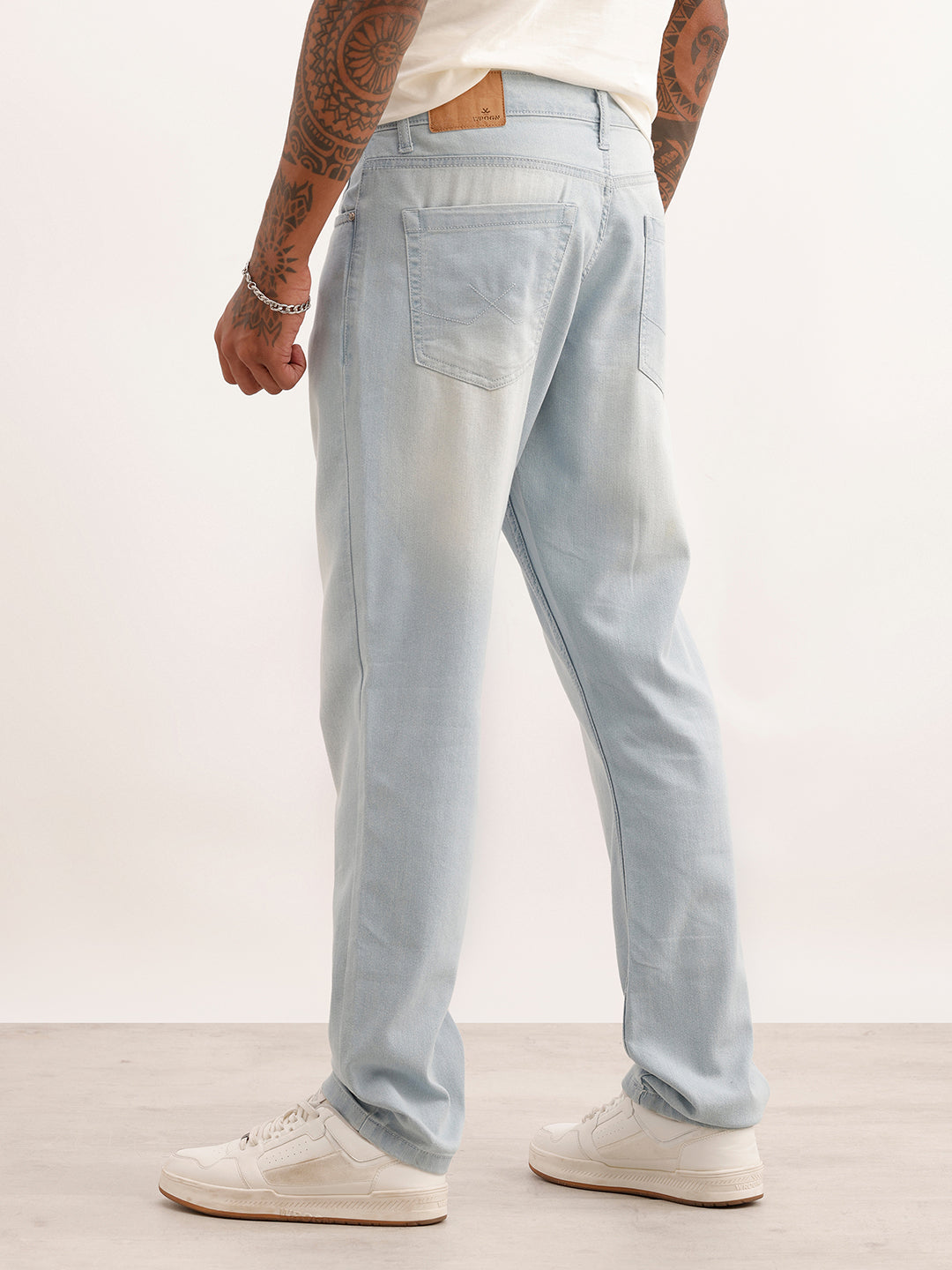 Heavy Fade Slim Fit Denim Jeans | Light Blue | WUJN2654F