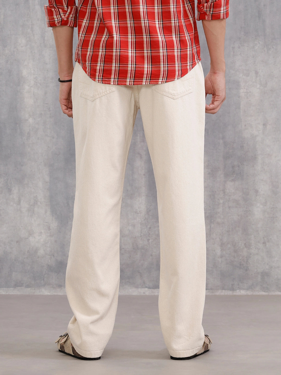 100% Cotton Anti Fit Jeans I Ecru|