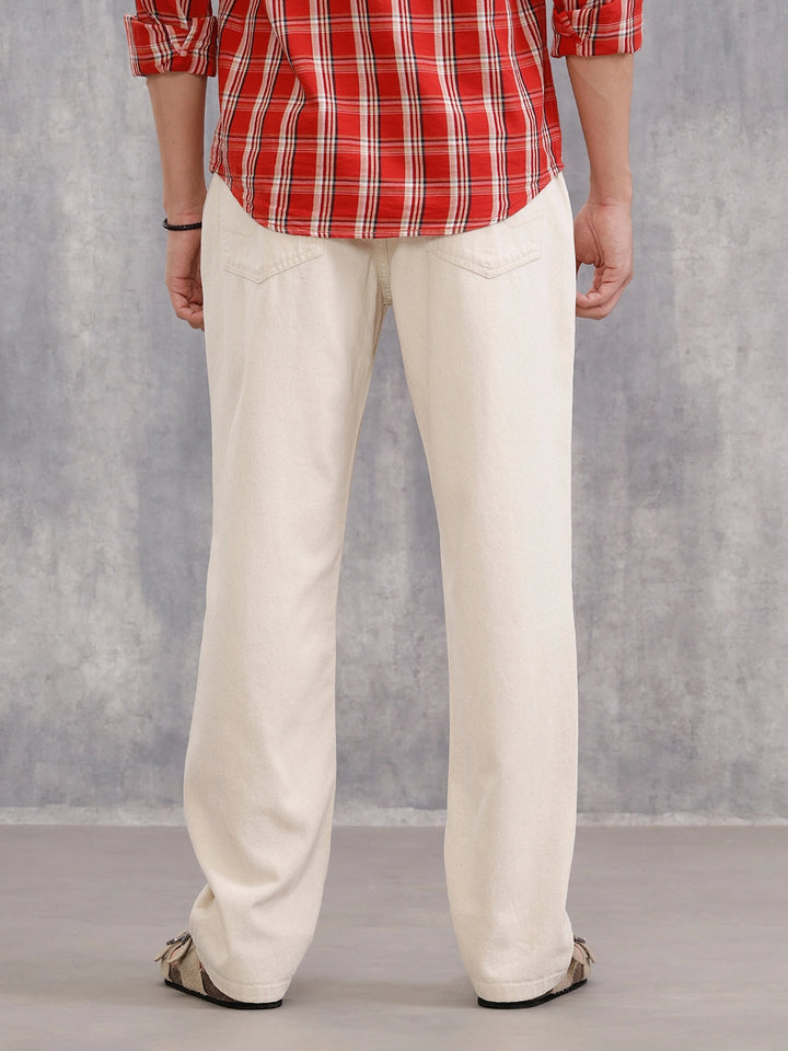 100% Cotton Anti Fit Jeans I Ecru