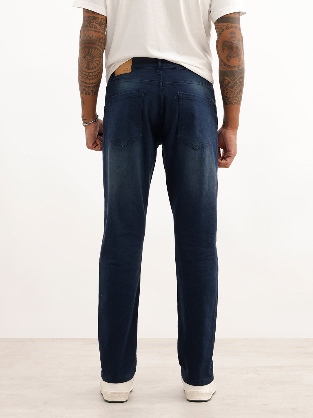 Solid Slim Fit Denim Jeans | Dark Blue