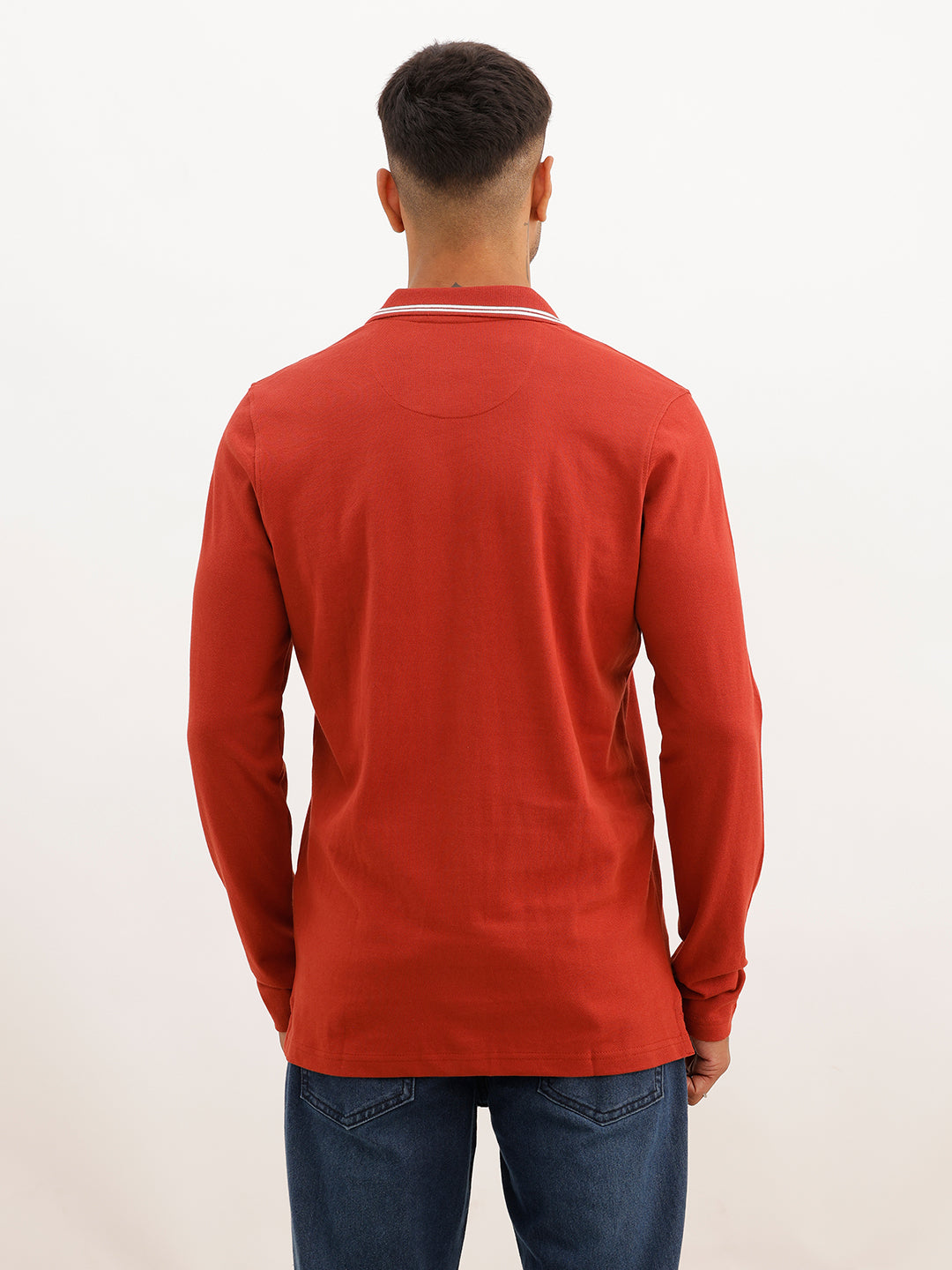 Regular Fit Full Sleeve Polo T-Shirt | Maroon