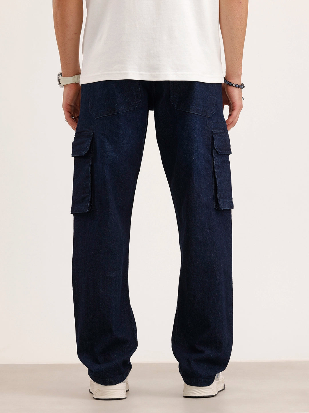 Anti Fit Cargo Denim Jeans | Dark Blue