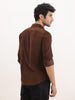 Slim Fit Solid Corduroy Shirt | Brown