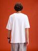 Men's casual graphic print oversize t-shirt  | White