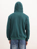 Solid Contrast Zipper Hooded Sweatshirt | Dark Green